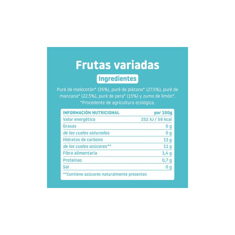 Bebible de Frutas Variadas 6M SinGluten Eco 100g Smileat