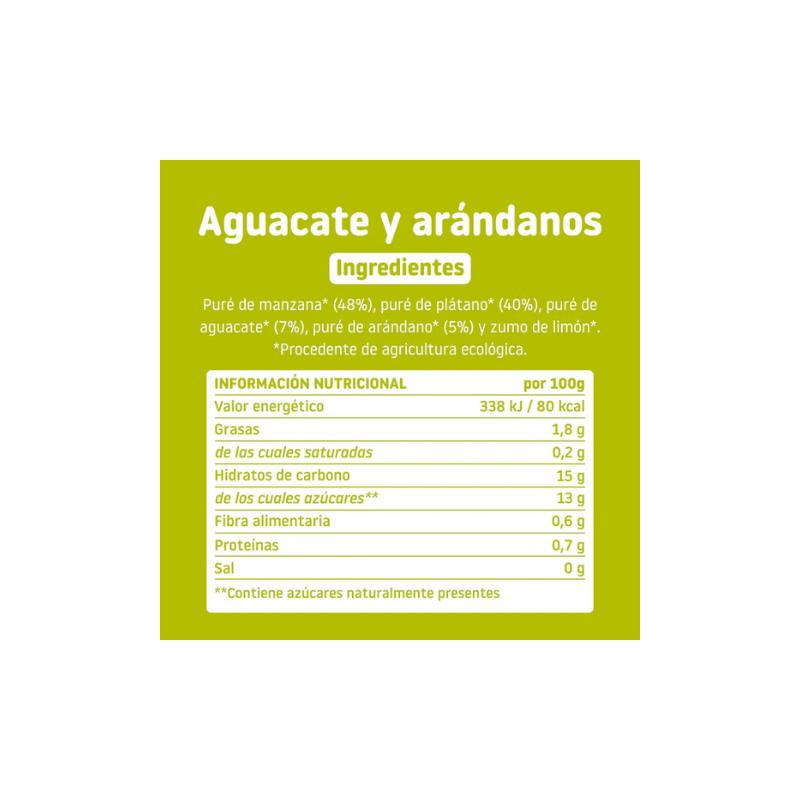 Bebible Aguacate Arandanos 6m Eco 100g