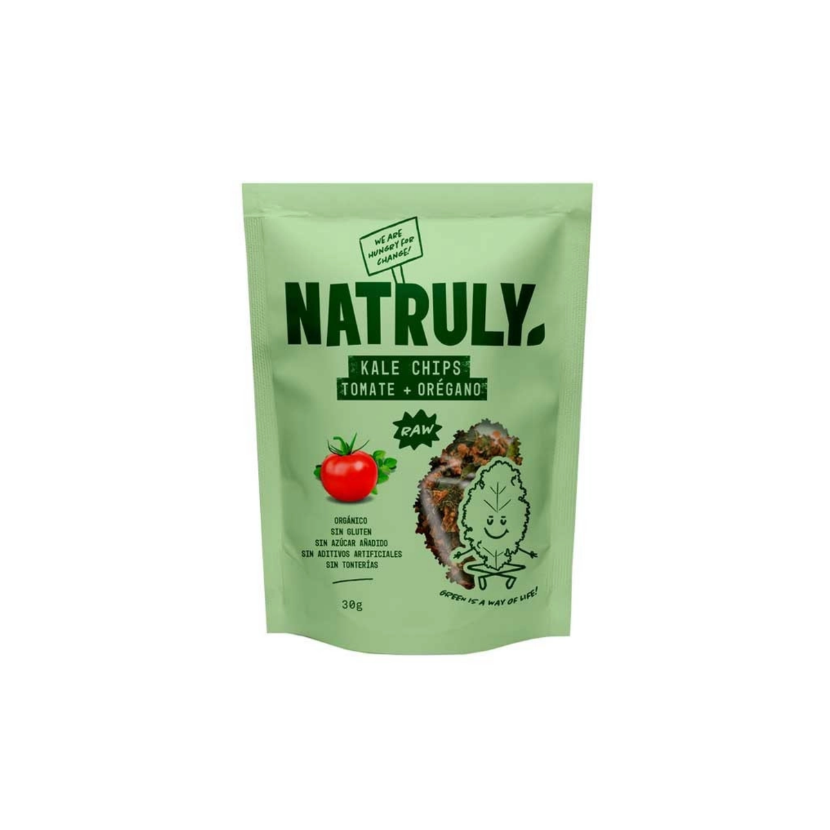 Chip Kale Tomate y oregano Raw SinGluten Vegan 30g Natruly