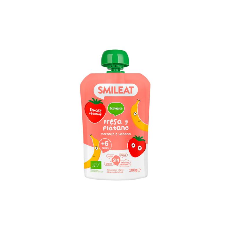 Bebible Fresa y Platano 6M SinGluten Eco 100g Smileat