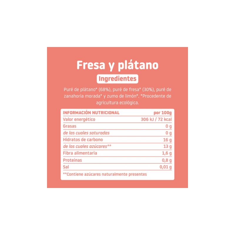 Bebible Fresa y Platano 6M SinGluten Eco 100g Smileat