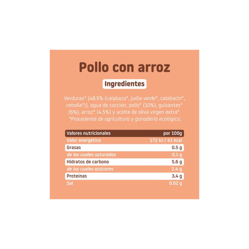 Potito Pollo con Arroz 6M SinGluten Eco 230g Smileat
