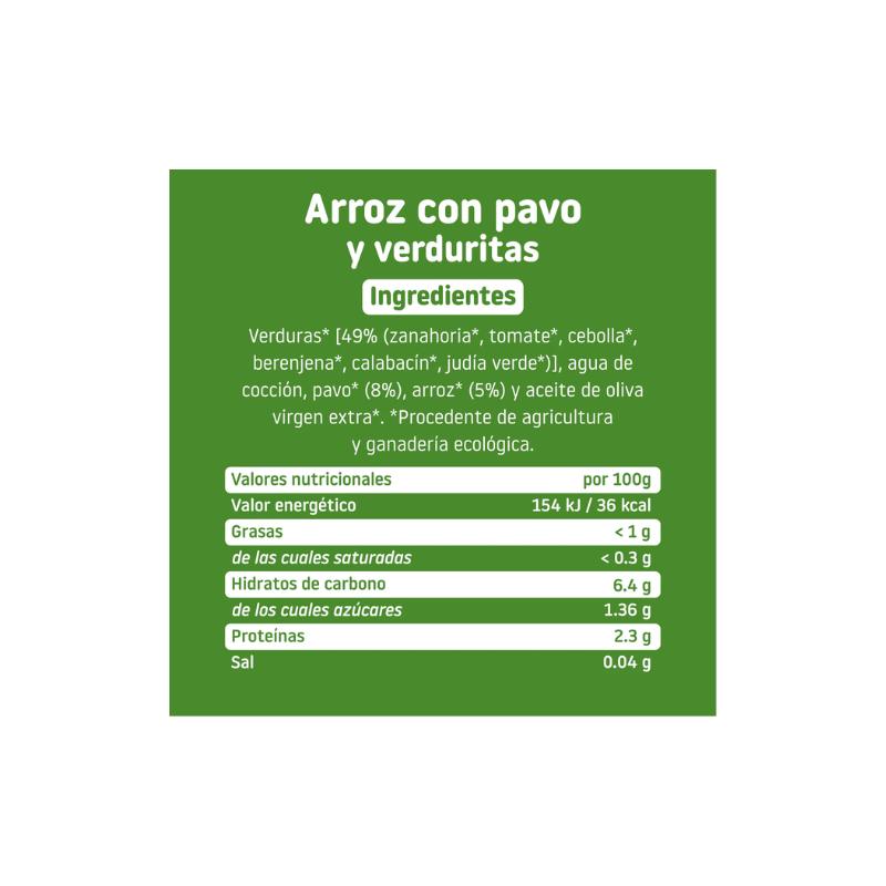 Potito Cachitos Arroz Pavo y Verduras 10M SinGluten Eco 230g Smileat