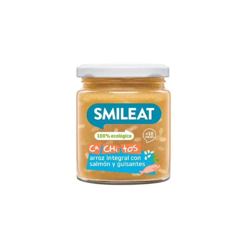 Potito Cachitos Arroz Integral con Salmon y Guisantes 10M Eco SinGluten 230g Smileat