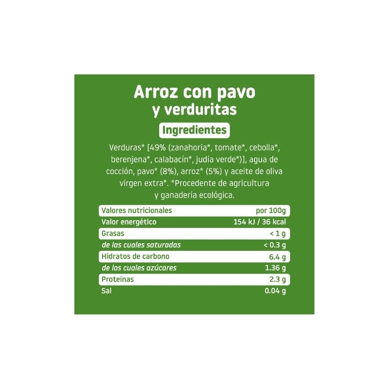 Potito Cachitos Arroz Pavo y Verduras 10M SinGluten Eco 230g Smileat