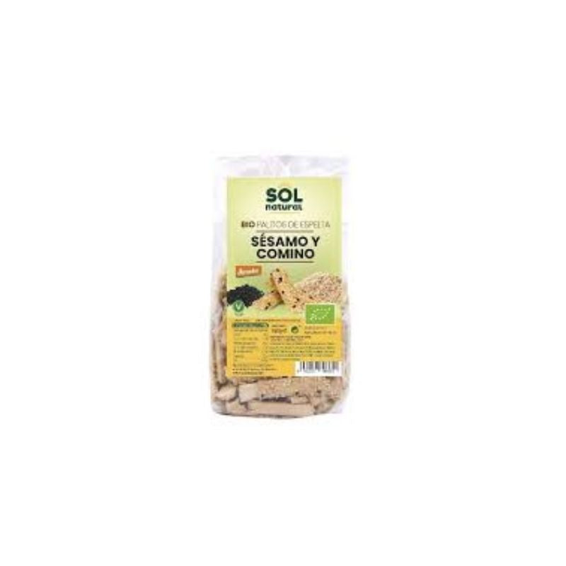 Palitos de Espelta Sesamo y Comino Eco Vegan 150g Solnatural