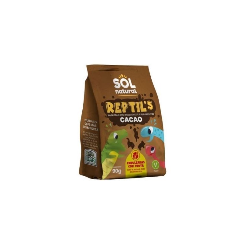 Galletas Reptils Cacao Avena Fruta Bio 90g Solnatural