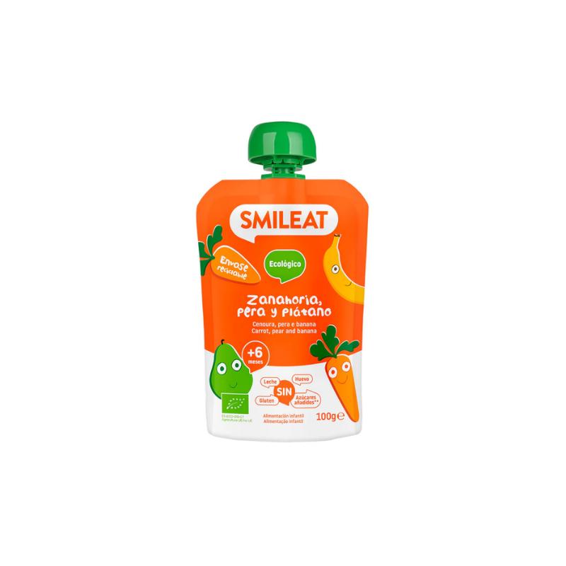 Bebible Zanahoria Pera Platano 6M SinGluten Eco 100g Smileat