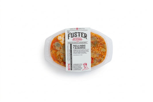 Paella de habas y alcachofas
