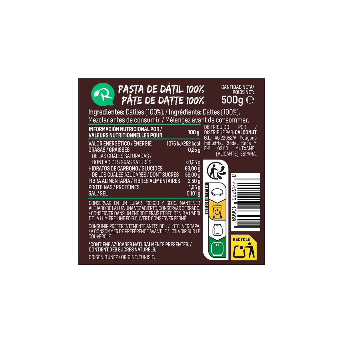 Pasta de dátil Realfooding