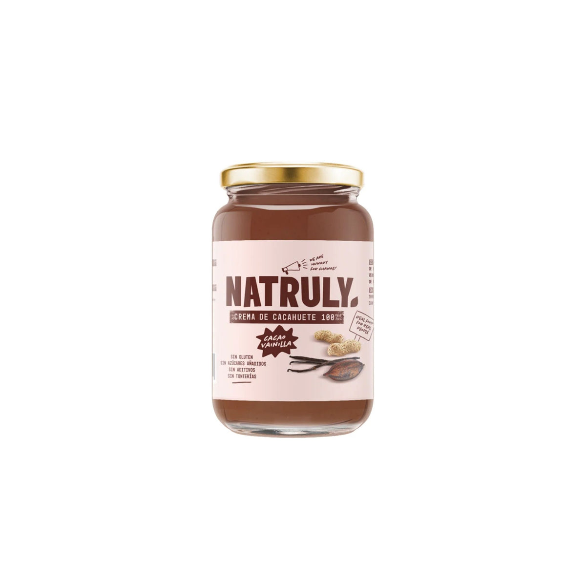 Crema de Cacahuete Cacao y Vainilla SinGluten 500g Natruly