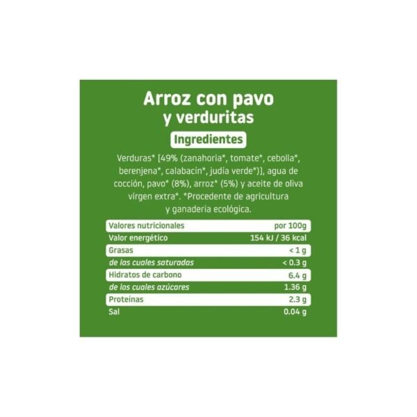 Potito Cachitos Arroz Pavo y Verduras 10M SinGluten Eco 230g Smileat