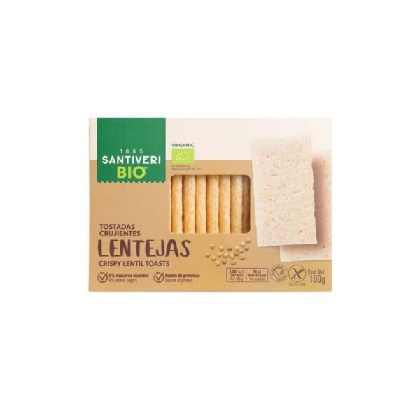 Tostadas Crujientes de Lentejas SinGluten Bio Vegan 100g Santiveri