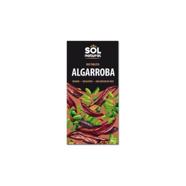 Chocolate Algarroba SinGluten Bio Vegan 70g Solnatural